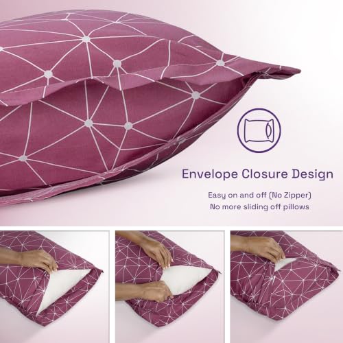 Image of Wakefit 100% Cotton Pillow Cover Set of 2 | 200 TC Soft & Breathable Pillow Cases | King Size 19 x 36 Inch | Skin Friendly, Durable & Gentle Machine Washable | Paula