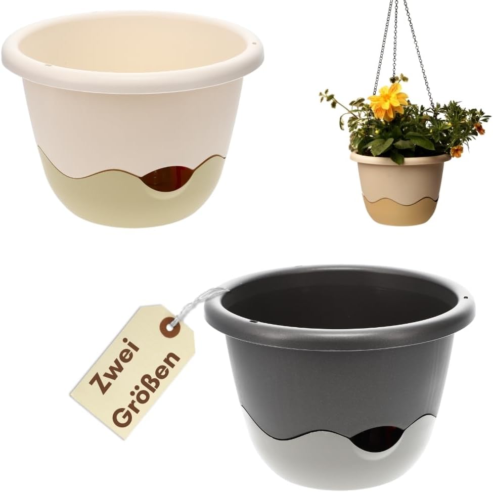 Plastia Cesa Flores Mareta 25 Y 30CM Bewässerungsampel Colgante De Luces Incl. Cadena - Verde Claro + Oscuro Marfil, Durchmesser: 25 Cm