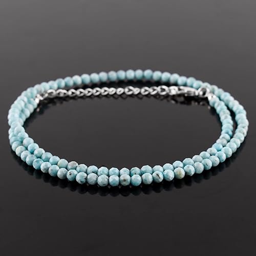 Miniatura 31 de Gargantilla de piedras preciosas naturales, cuentas redondas facetadas, joyería chapada en plata, cristales curativos, cumpleaños, hecho a mano