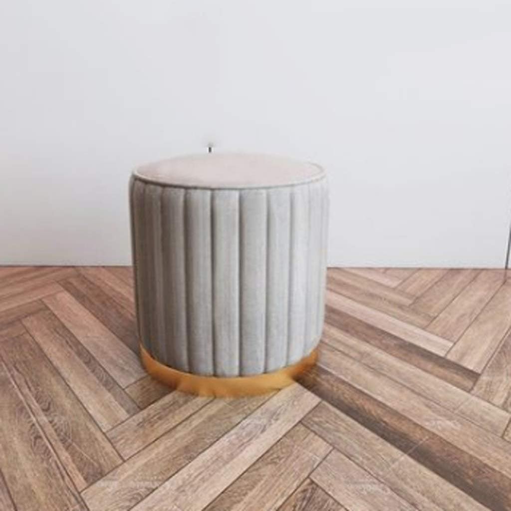 Round Stool, Living Room Sofa Stool Footstool Foyer Changing Shoe Bench Stool,Fluff Soft Design (Color : B)