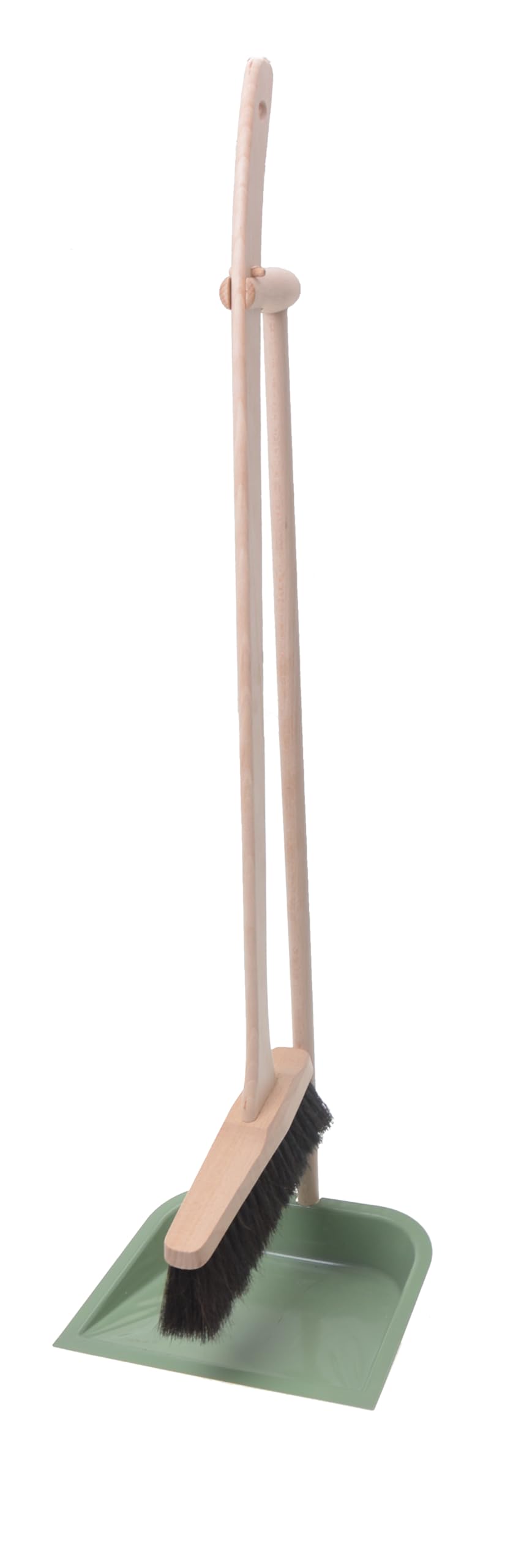 |Set scopa e paletta a manico lungo - spazzola verticale e paletta - utensili in legno e metallo - set di Paletta e Spazzola con Manico Lungo (verde)