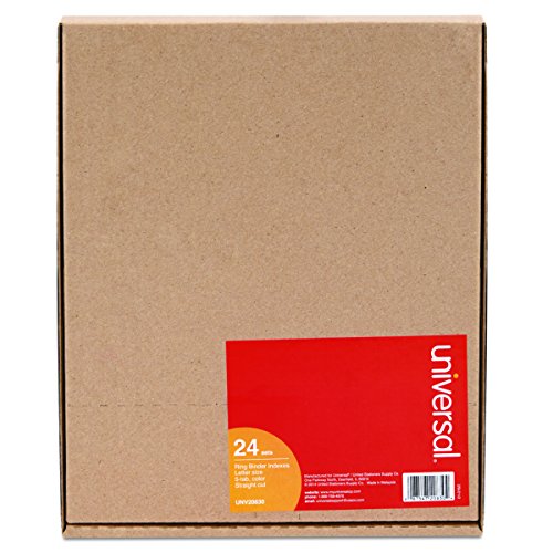 Universal 20830 índice econômico inserível, abas multicoloridas, 5 abas, letras, bufê (caixa com 24