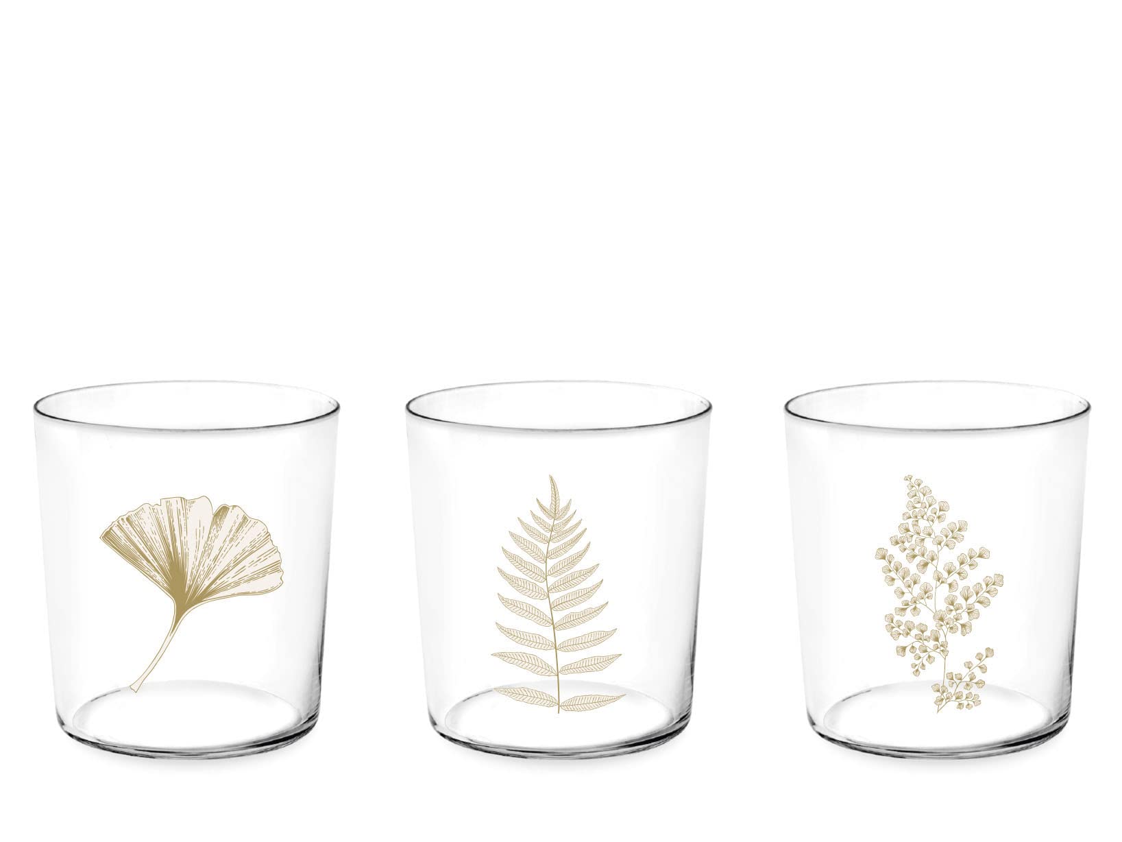 H&H Set of 12 Starck Gold Leaf Glasses