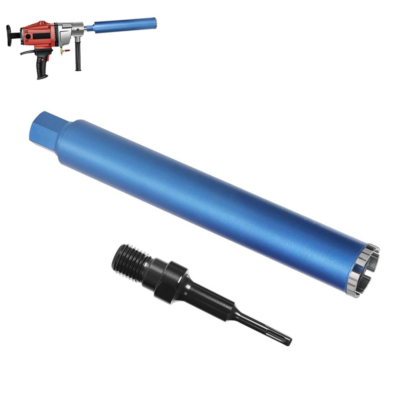 1 ¼ UNC diamentowa koronka wiertnicza z 10 mm Turbo | L 460 mm | Ø 52 mm | 5 segmentów | SDS-plus, diamentowa koronka wiertnicza rdzeniowa do wiertarek rdzeniowych, koronka wiertnicza na mokro i na