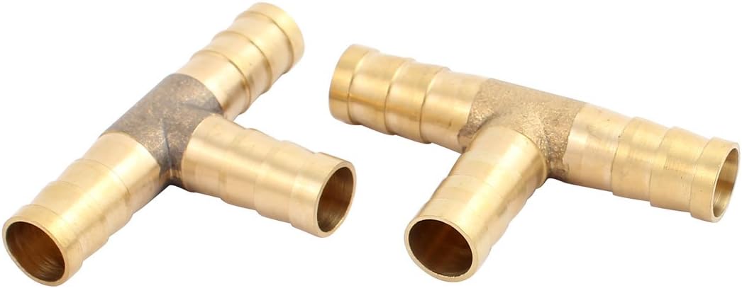 Sourcingmap 52mmx31mmx10mm T-Shaped 3-Way Hose Barb Pipe Connectors Coupling Fittings 2pcs