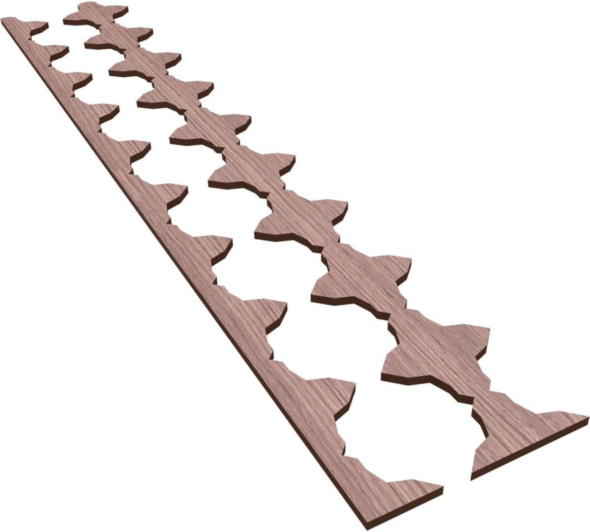 Ekena Millwork 47"H x 3/8"T Pandora Adjustable Wood Decorative Slat Wall Panel Kit, Walnut (contains 16 Slats + 1 Straight Edge Starter Slat)