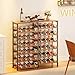 Wine Rack with Wooden Top, 48 Bottles Wine Rack Free Standing Floor Wine Storage Shelf Wine Holder Wine Display for Kitchen, Bar, Dining Room, Living Room, Rustic