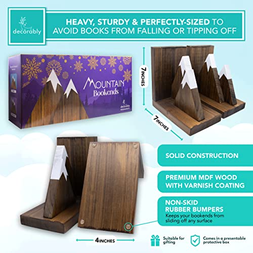 Mountain Book Ends For Kids Room - Mountain Bookends, Woodland Bookends, Kids Book Ends, Toddler Bookends, Kids Bookends, Wood Book Ends Kids, Nursery Bookends, Bookcase Ends #TOP1
