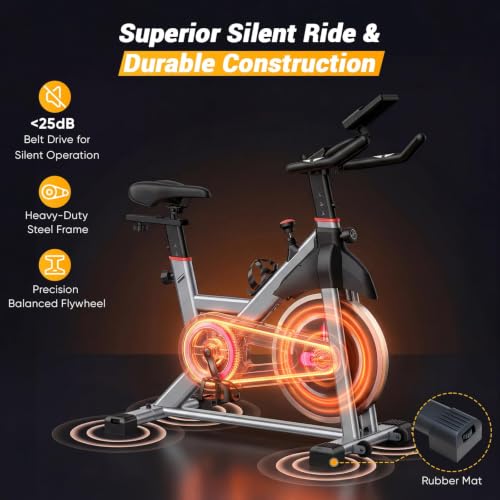 Image of NEWBULIG Exercise Bike with APP, Stationary Bikes for Home, Workout Bike for Adults & Seniors, Cycle Machine, Adjustable Height and Resistance, Low Noise, 265lbs Weight Capacity, Easy Assembly