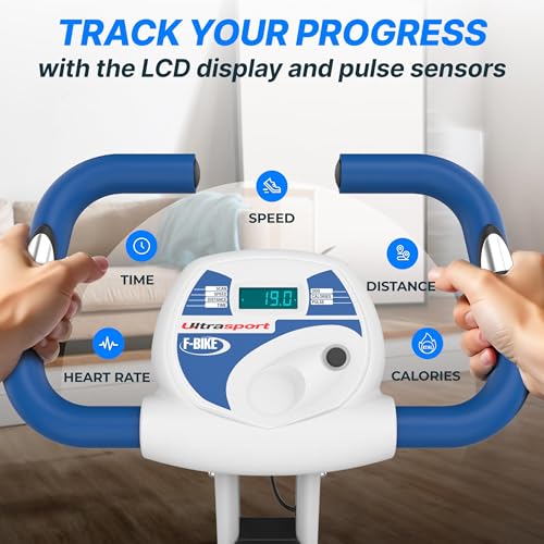 Ultrasport F-Bike Folding Exercise Bike 286 lbs Capacity, Extra Silent with Relax Foam Seat I Exercise Bikes for Home Use, Exercise Bike Foldable, Indoor Bike (Black)