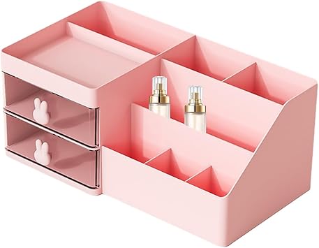 Desktop Storage Box, Small Storage Box, Drawer, Tabletop Storage Box, Rabbit Shape, Mini Storage Box, Office, Large Capacity, Double Layer, Transparent, Stylish, Small Storage Case, Desk Organizer,