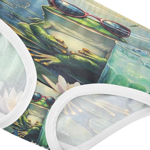 Funny Frog Drinking Lotuc Toddler Girls's Underwear 2T 202b89774