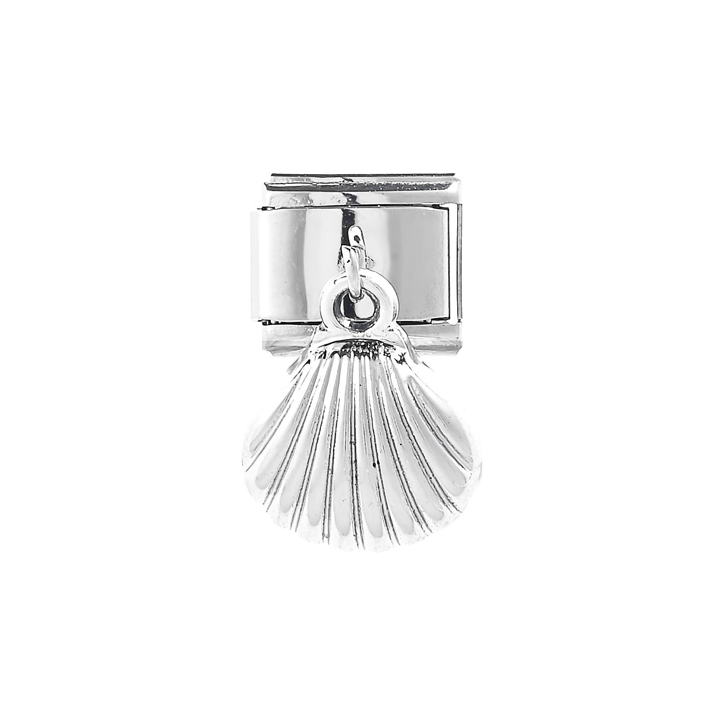 Pulsera de acero inoxidable de 9mm con abalorio de concha marina compatible con Nomination 2