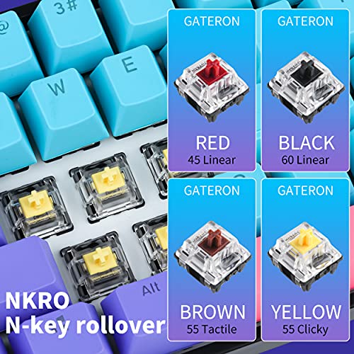 Image of Guffercty kred 60 Percent Keyboard Mechanical Red Switch Hot Swappable RGB Wired Gaming Keyboard with Backlit PBT Keycaps NKRO Type-C for PC Gamer (Gateron Optical Red, Joker)