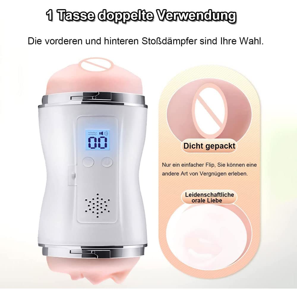 2 In 1 Masturbatore Elettrico Per Bocca E Vagina Con 12 Modalità Di Vibrazione, Stimolatore Del Pene Vibratori Della Figa Coppa Del Pompino Masturbatore Orale Per Gli Uomini Giocattoli Sessuali