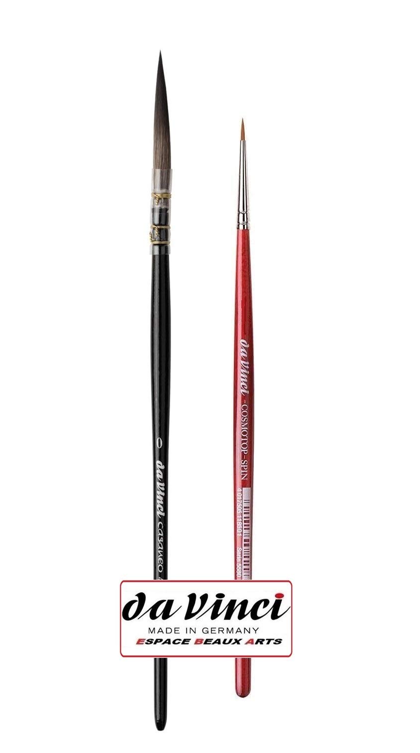 da Vinci casaneo Serie 490 - Pincel de acuarela con ajuste de fibra largo n.º 0 + da Vinci Sérié 5580 Mini