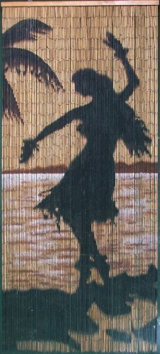 ABeadedCurtain 125 String Hula Girl Silhouette Beaded Curtain 38% More Strands Handmade with 4000 Beads (+Hanging Hardware)