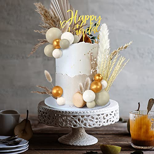 50 Pcs Boho Cake Toppers Mini Balls Cake Topper Various Dried Pampas Grass Cake Decor For Boho Home Wedding Cake Decoration #TOP3