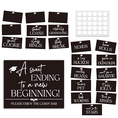 HandEasy 2026 Graduation Candy Buffet Set Includes 20 Pcs Snack Labels For Your 2026 Graduation Party Candy Bar And Dessert Decorating-A02