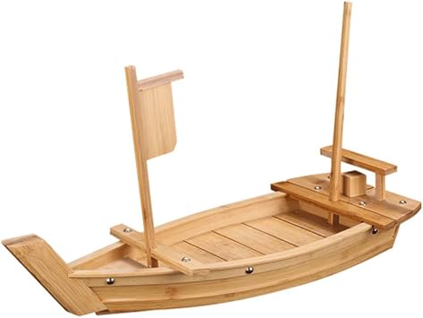 Wooden Sushi Boat Serving Tray, 20.5 Inch Sushi Plate for Restaurant or Home, Large Size Sushi Tray Serving Boat Plate for Restaurantware 52cm / 20.5inch