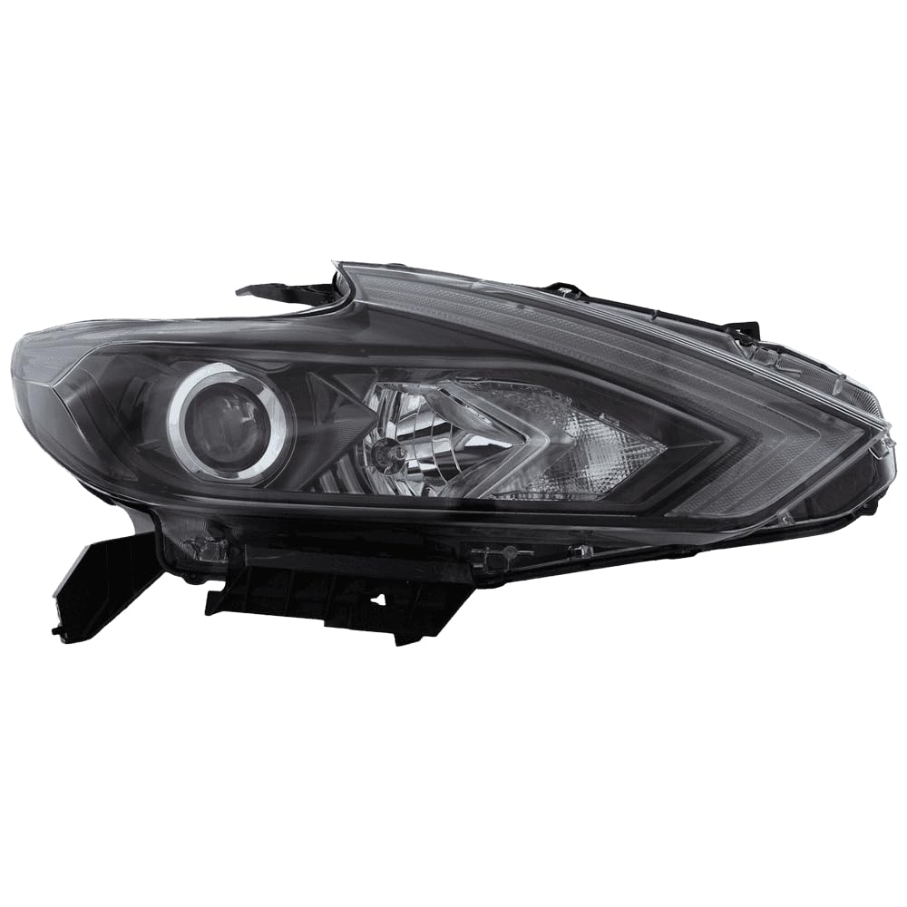 Passenger Side Headlight with Bulbs Halogen Smoke Interior without LED Drl fits 2016-2018 Nissan Altima