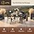 Kinger Home Harmon 5-Piece Cast Aluminum Outdoor Dining Set for 4 with Cushions - Elegant Round Patio Table and Chairs with Umbrella Hole