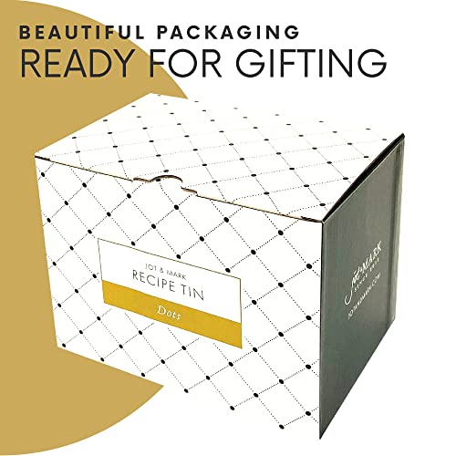 Jot & Mark Recipe Card Gift Box, 50 4x6 inch Cards, 14 Dividers, Decorative Tin Box, Floral Pattern