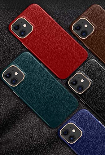 Coque iPhone 12 Pro marron litchi anti-choc évite les rayures d'écran