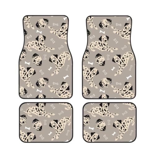 Alfombrillas para coche de neopreno gris con dálmatas juego de 4 alfombrillas antideslizantes premium