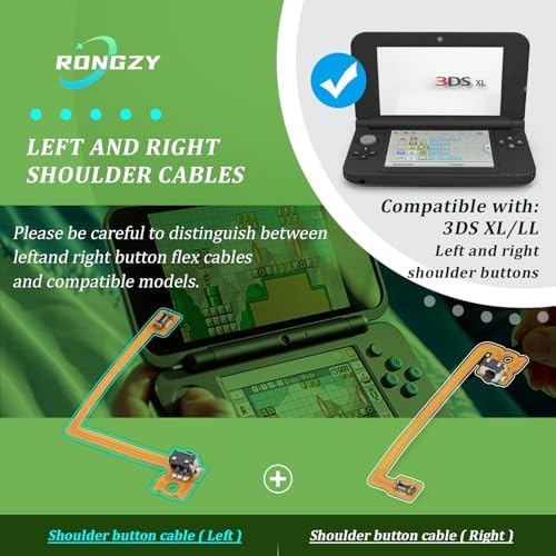L/R Shoulder Button Flex Cable for Nintendo 3DS XL/LL Left Right Shoulder Button Ribbon Key Flex Cable Replacement Accessories Parts with Repair Tools - 5