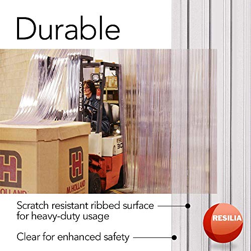 Resilia Plastic Vinyl Strip Curtain for Walk in Freezers, Coolers