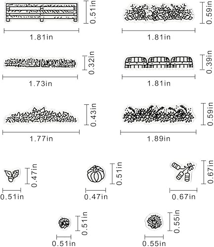 Miniatura 2 de Estivaux Sellos y troqueles transparentes de césped para hacer tarjetas flores calabazas corazones sellos de goma camiones flores juegos de