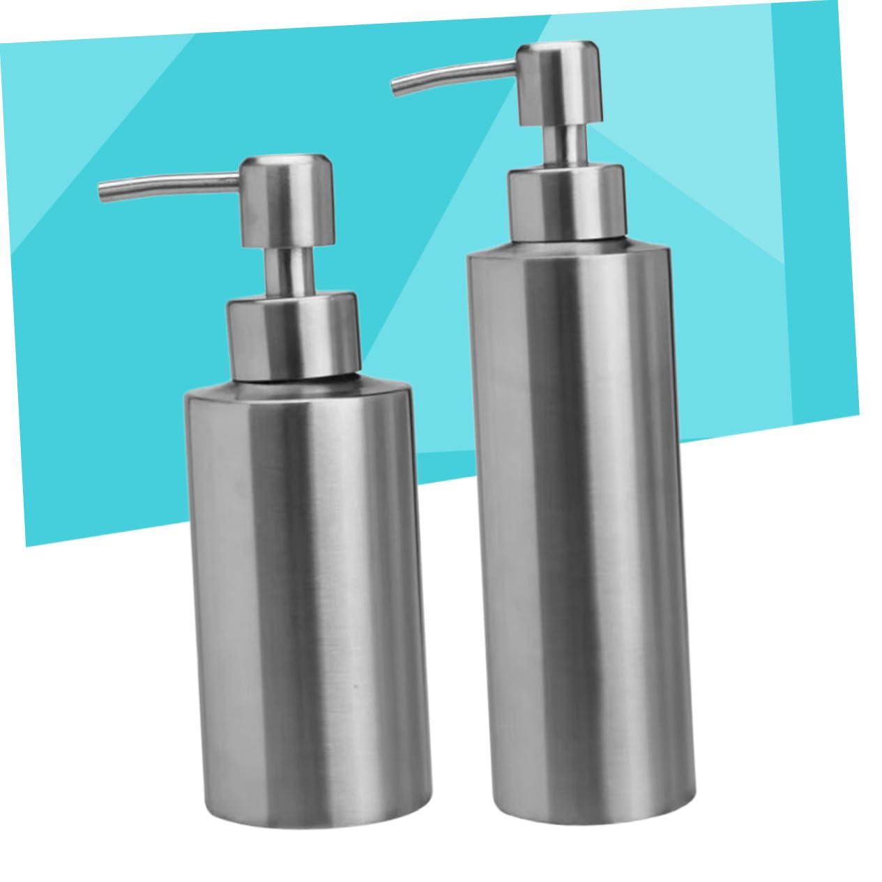 Cabilock 2 Piezas Dispensador Jabón Líquido Acero Inoxidable Press Tipo y Rellenable para Cocina Baño y Lavandería