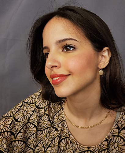 18K Gold Dangle Drop Earrings Small Round Disc Dangle Sun Hoop Earrings for Women Simple Minimalist Jewelry for Girls3