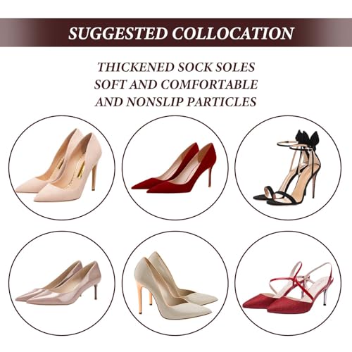Image of COMNICO 6 Pairs Ball of Foot Cushion Socks, Invisible Non-Skid Toe Topper Liner Socks Women's Toe Cover No Show Half Socks for Heels Dress Shoes