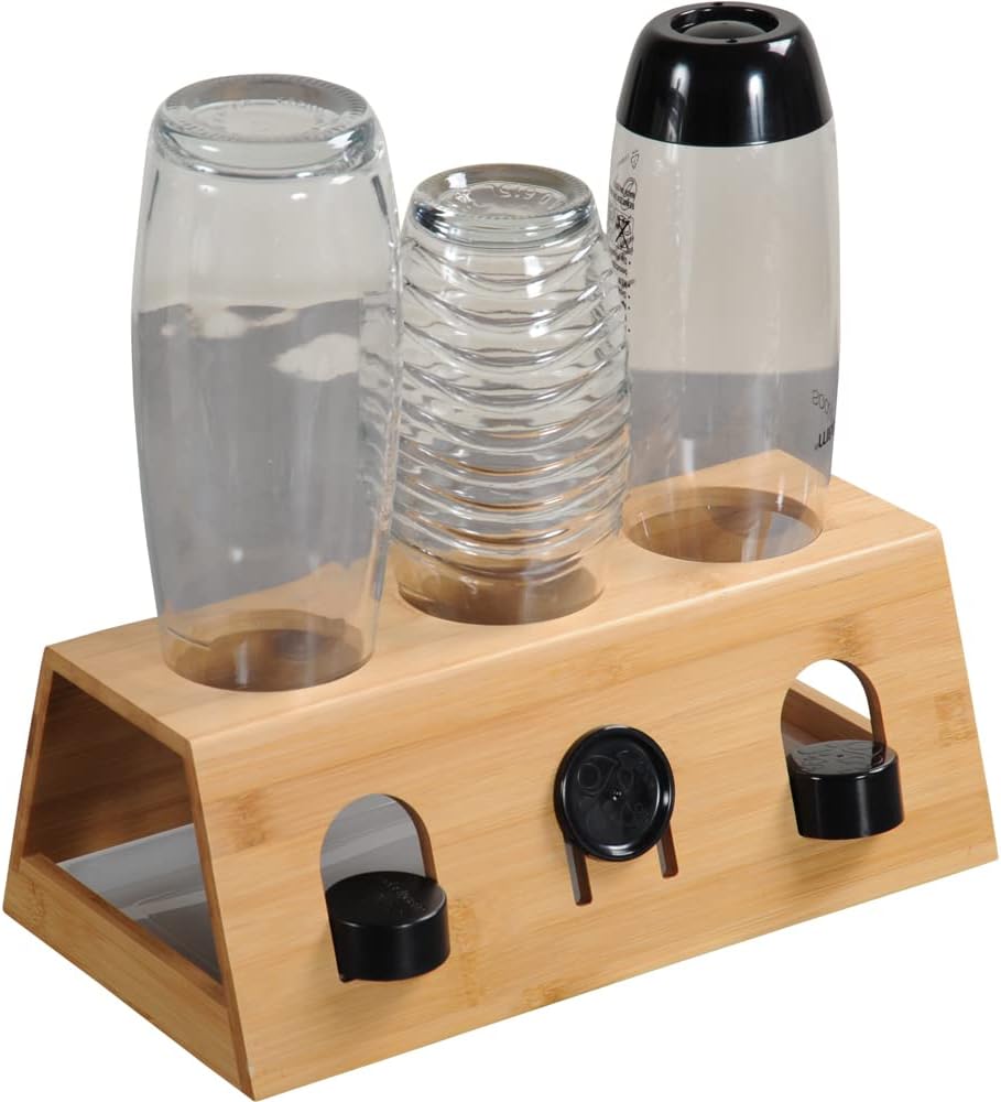 KESPER 58650-13 bottle holder 32 x 17.5 x 12 cm with extendable drip tray (bamboo)