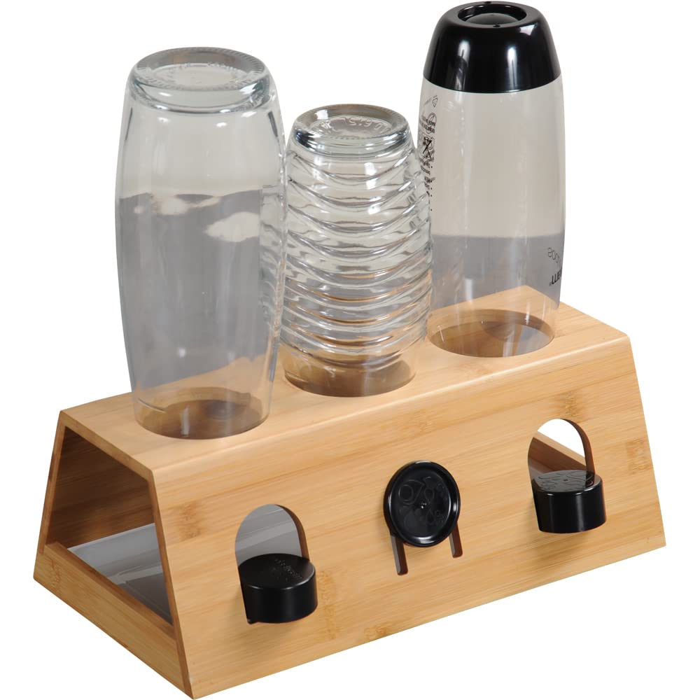 Amazon.de: KESPER | Flaschenhalter, Material: Bambus, Kunststoff, Mae: B  32 x H 12 x T 17,5 cm, Farbe: Braun, Wei | 58650 13
