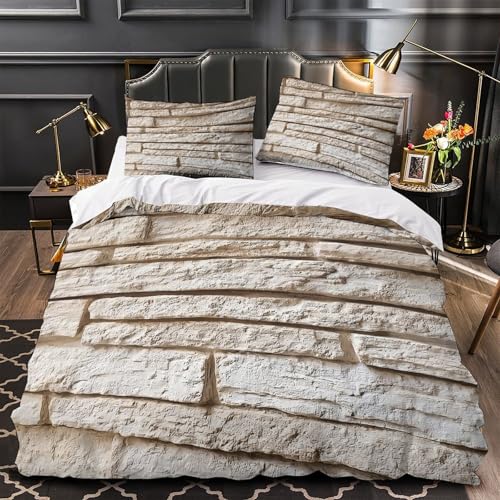 Housse de couette motif relief rustique moderne en microfibre de qualité