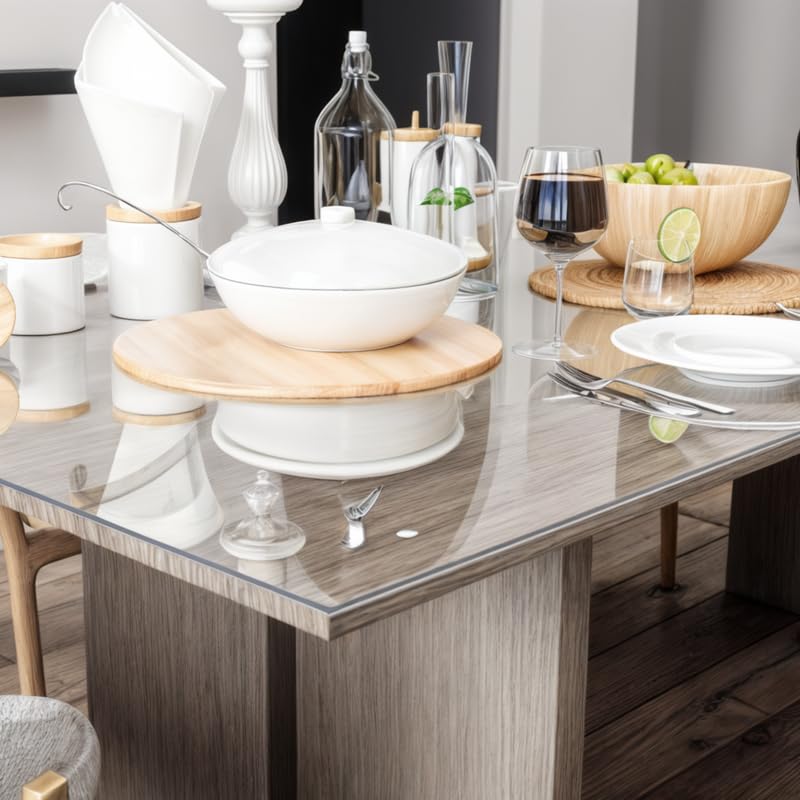 Film de Protection de Table Transparent de 2 mm avec Bords biseautés - Différentes Tailles/Dimensions au Choix - Film de Protection de Table Transparent en PVC (Largeur 70 x Longueur 110)