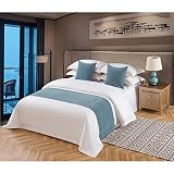 KOMAGOME Solid Bed Scarf Bed Runner Bedding Scarf Protection for Hotel Guesthouse Resorts Bedroom (B