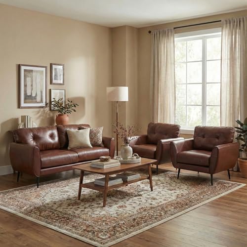 Mid Century Modern Brown Loveseat Sofa