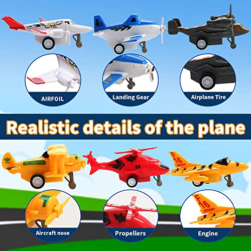 28 Pack Pull Back Airplane Toys Including Soldier Men Set,Plane Playset, Including Helicopter,Jet,Fighter Jet, Bomber, Biplane,Gifts For Kid Child Girl Boy Play Birthday Party Favors #TOP1