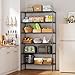 BestOffice | 6-Tier Wire Storage Shelves with Wheels | 18x45x82 | Black | Adjustable Racks | Heavy-Duty Metal Shelf, Holds Upto 2100 lbs | No-Tool Assembly | Ideal for Home & Garage Shelving