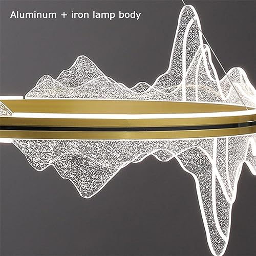 Lampe circulaire de salle à manger dorée de style milieu du siècle avec LED variable haut de gamme - 2