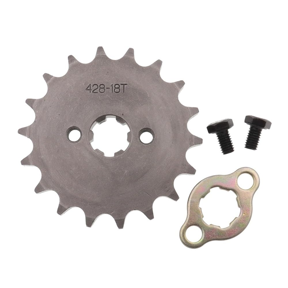 Pignon de chaîne avant 428 17mm 18T pour moto avec plaque