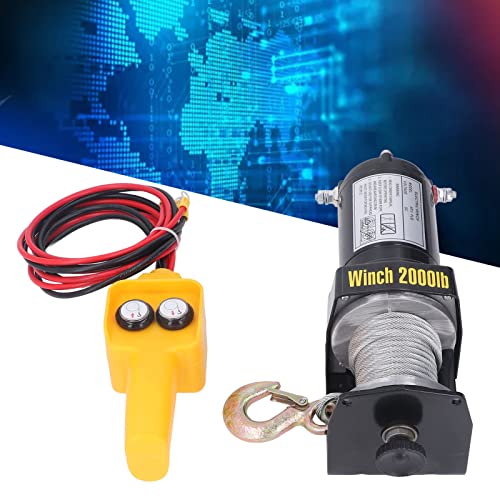 Winche eléctrico 2000LBS con cable y gancho de acero miniatura 5