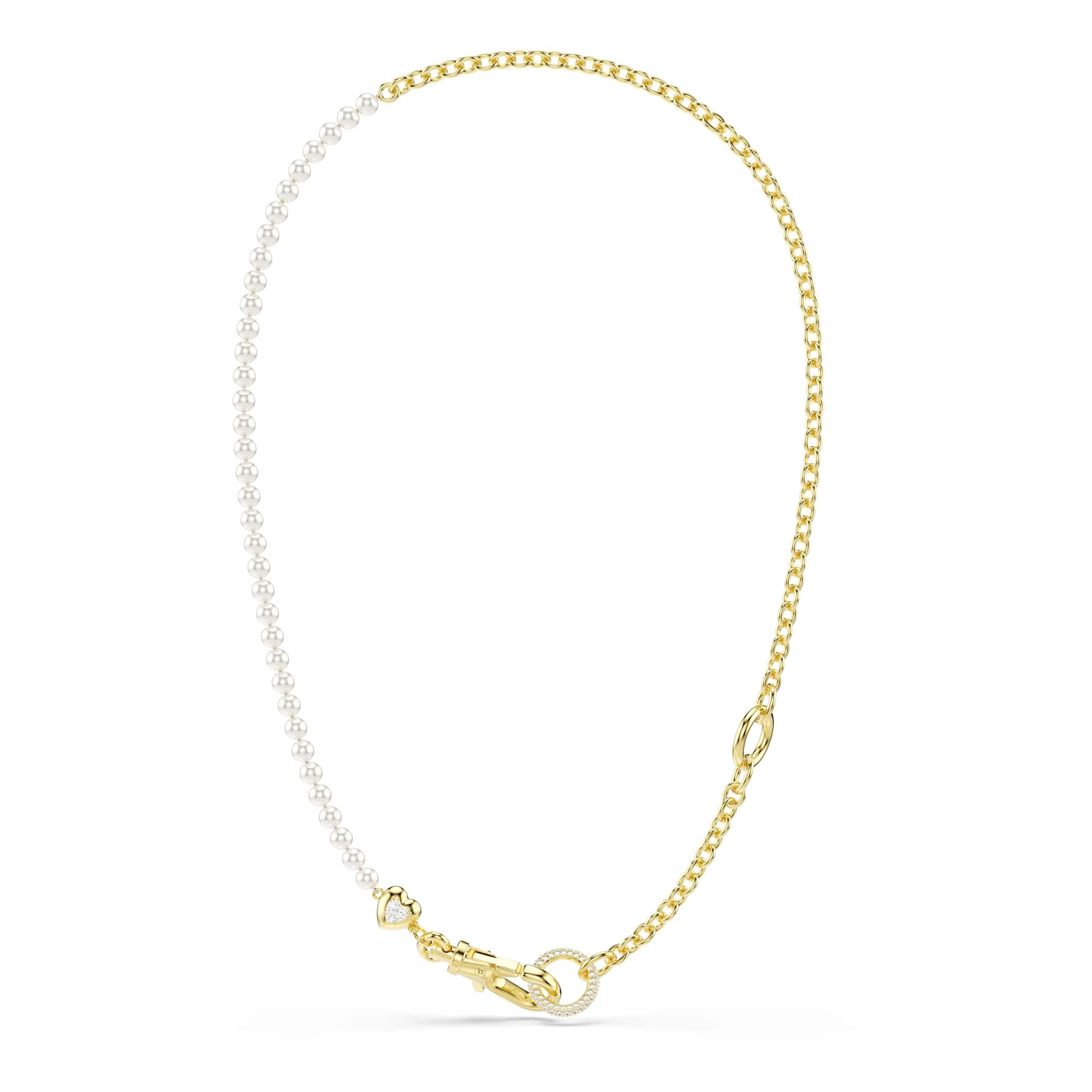 Swarovski Idyllia Kollektion, Kristallperle, Weiß, Goldfarben beschichtet