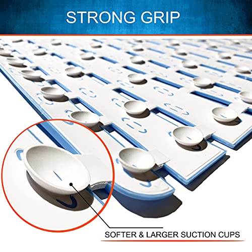 Luxuryou Bathtub Mat Non Slip | Double-Layered Shower Mats With Suction Cups | Improved Drainage, Ez-Dry, Premium Grip Tub Mat | Extended 16X31In. | Non-Toxic, Bpa, Latex, Phthalate Free (Waterfall) #TOP6