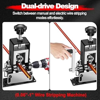 Trivd Frol Manual Wire Stripping Machine, Gauge Wire 0.06"-1", Scrapping Copper Wire Peeler Machine, Drill Powered/Hand Crank Dual-drive Wire Stripper Tool for Scrap Copper Recycling & DIY etc.