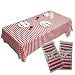 Red Striped Plastic Tablecloth, 108" x 54"